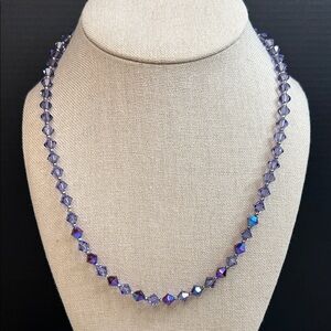 Dainty Purple Crystal Beaded Necklace